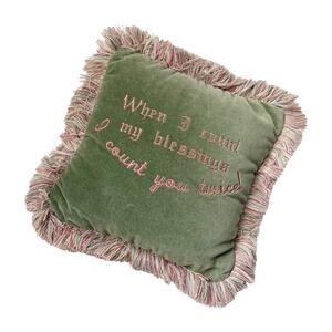 Vintage Embroidered Velvet Mini Pillow